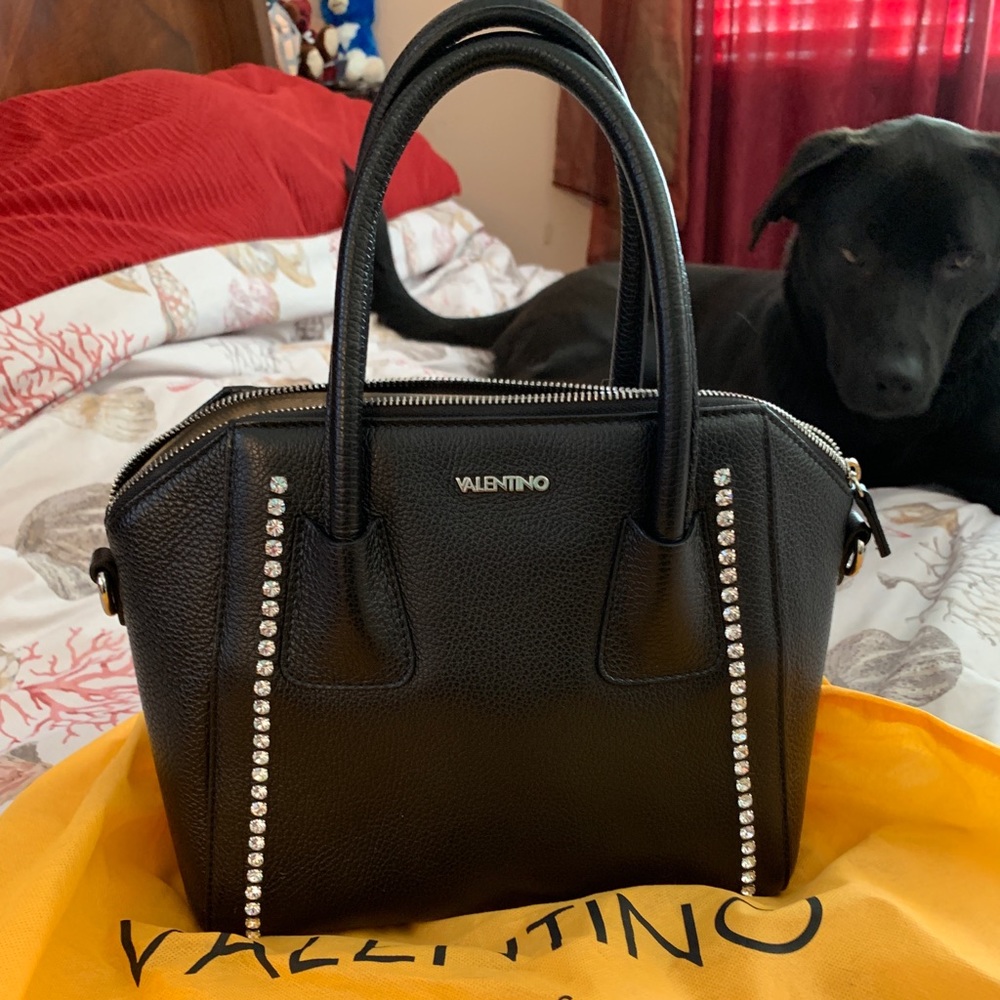 Valentino Black Minime Diamond Stud Handbag